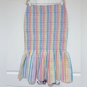 J.Crew, NWOT smocked cotton skirt, size 14